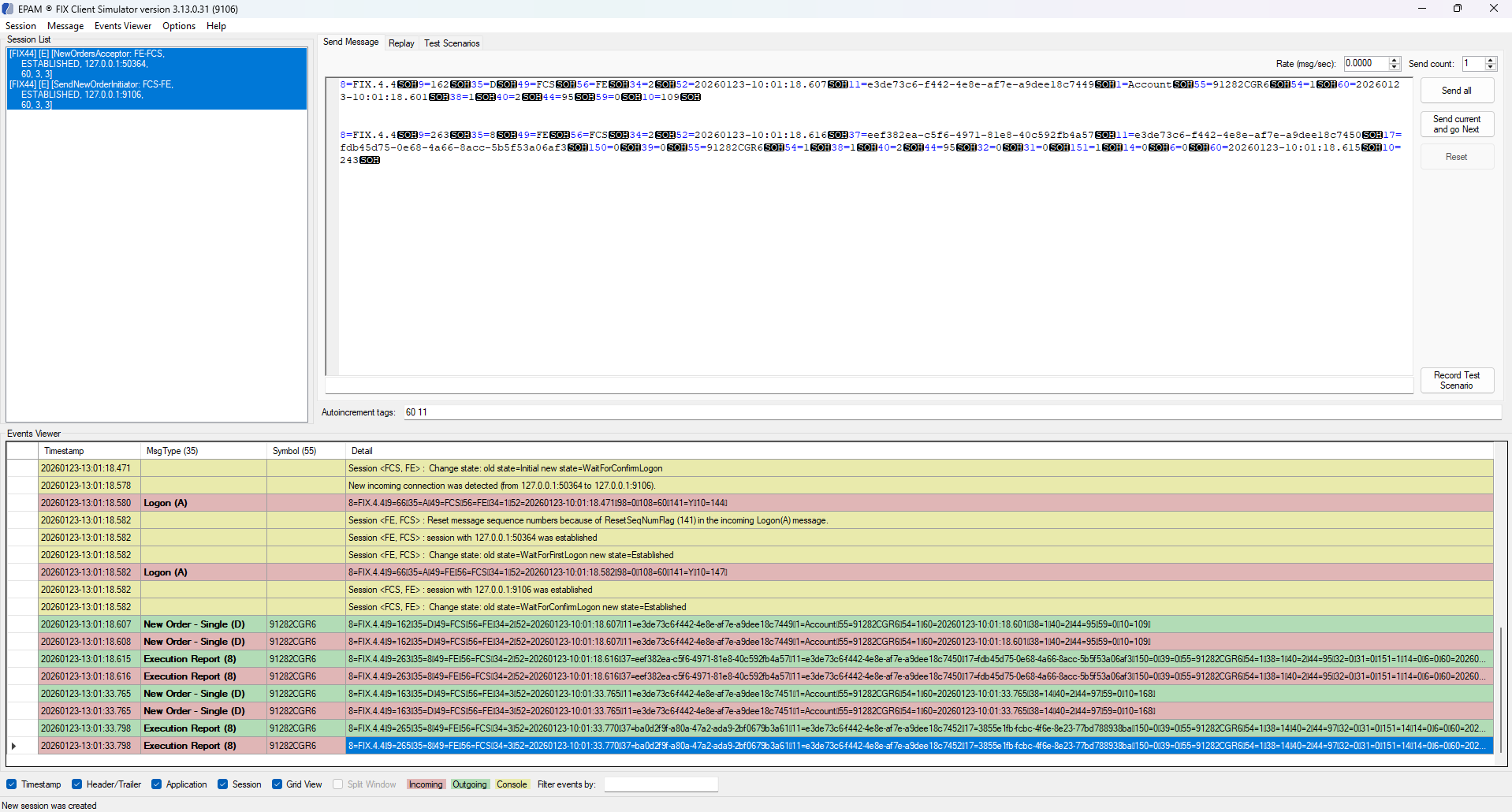 EPAM B2BITS FIX Client Simulator